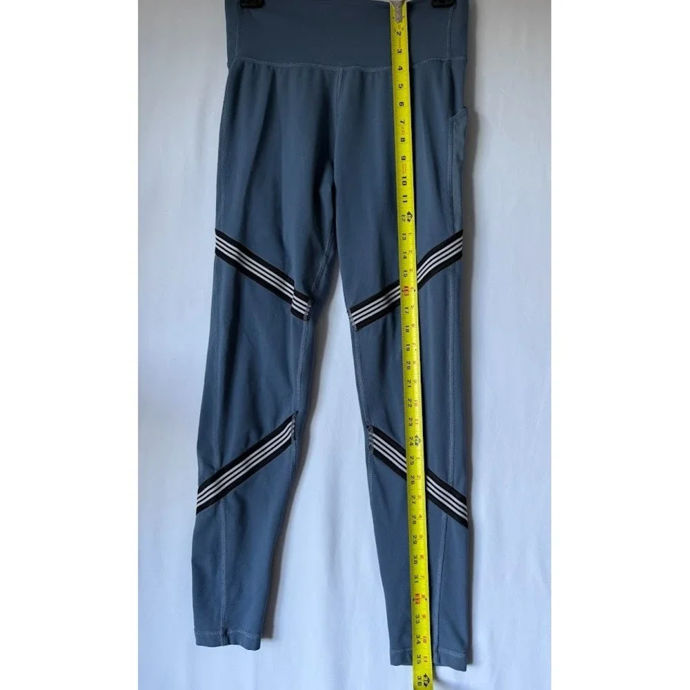Adidas Climalite Leggings Women Large Blue Athletic High‎ Rise Stretch Training
